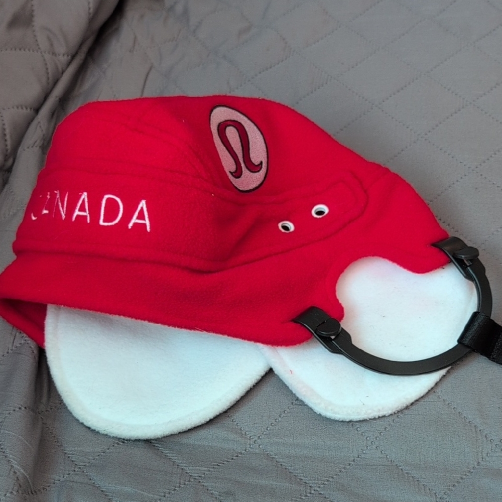 Lululemon Red and White Winter Hat